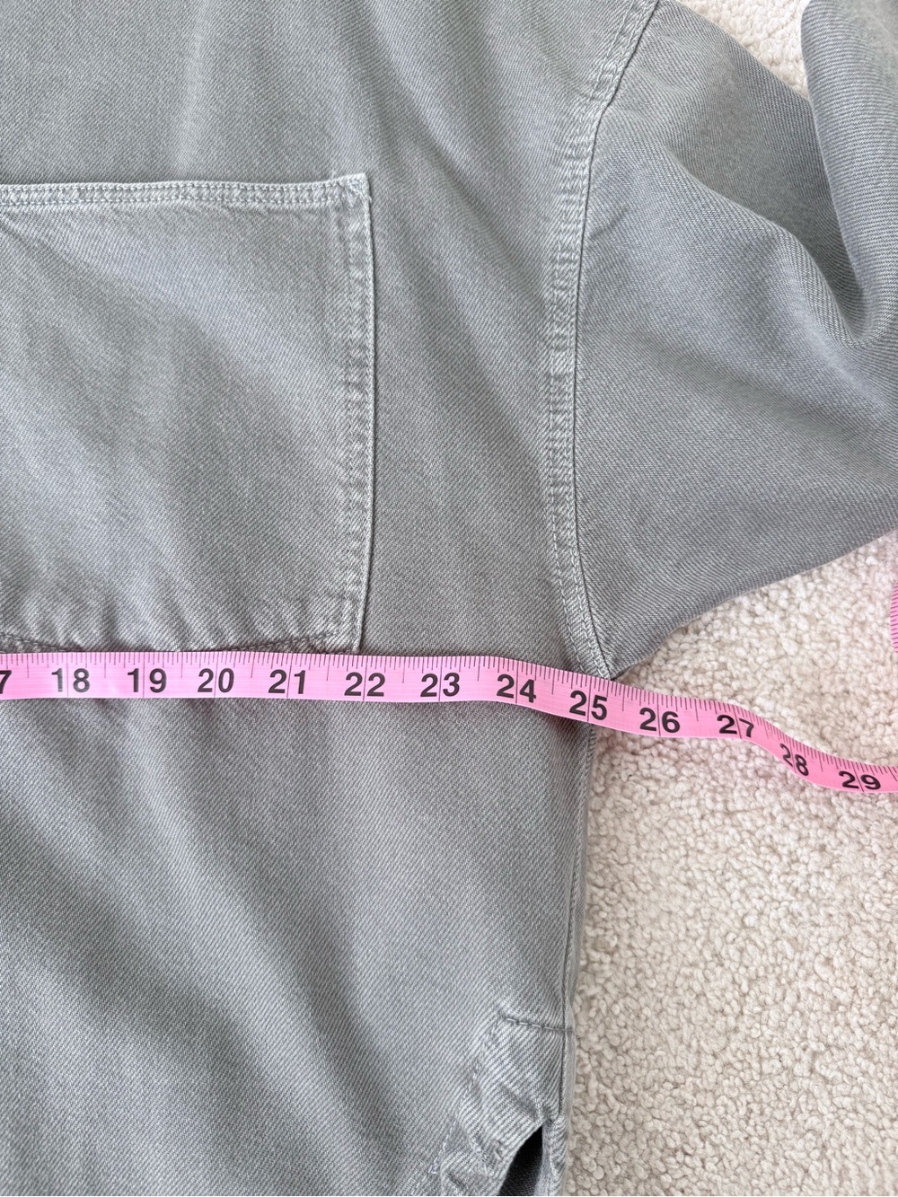 Zara Light Gray Denim Shirt/Overshirt or Shacket NWOT - Picture 6 of 7